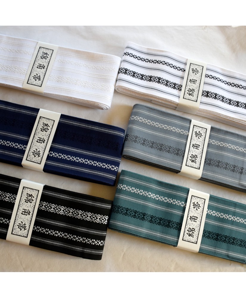 Kaku obi - ceinture large japonaise - pour Iaido, Kenjutsu. En coton.