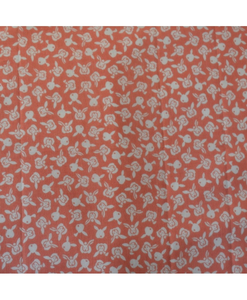 Toalla japonesa Tenugui kendo -MOMO (melocotón) USAGI (conejo) rosa