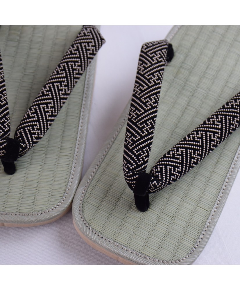 Asayu Japanese Traditional Igusa Setta Sandals - Cherry Blossom Red Tatami Zori