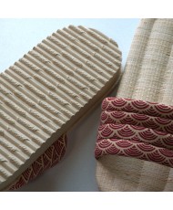 KARUBE Raffia sandal SEIGAIHA AKA