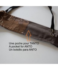 Bag for wooden weapons KIKU brown